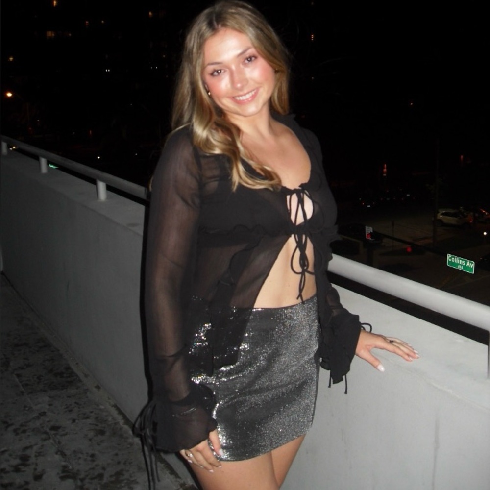 H&M Black Sparkle Mini Skirt